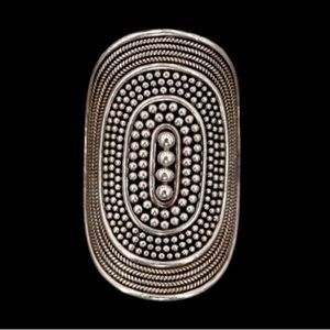 Vintage Southwestern / Mexican Sterling Silver Beaded Wire Twist Knuckle Ring